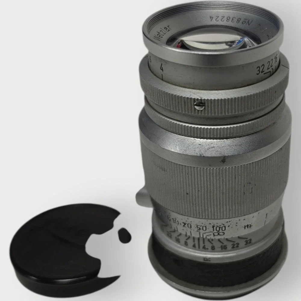 Vintage Leica Leitz Wetzlar Elmar 9cm‎ 90mm f/4 LTM Screw Mount Lens Germany